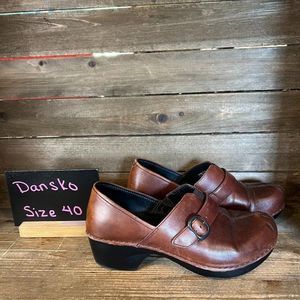 Womens Dansko Solstice Brown Leather Clogs‎ Shoes Size EU 40 US 9.5-10 M GUC